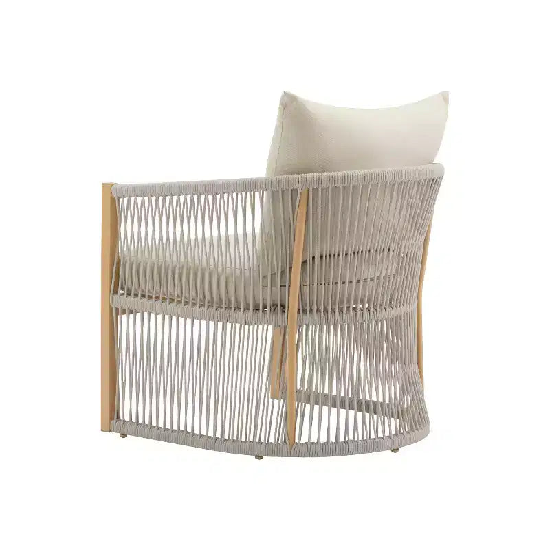Christopher Knight Home Cassie Fauteuil de club extérieur en aluminium avec accents de corde (lot de 2)