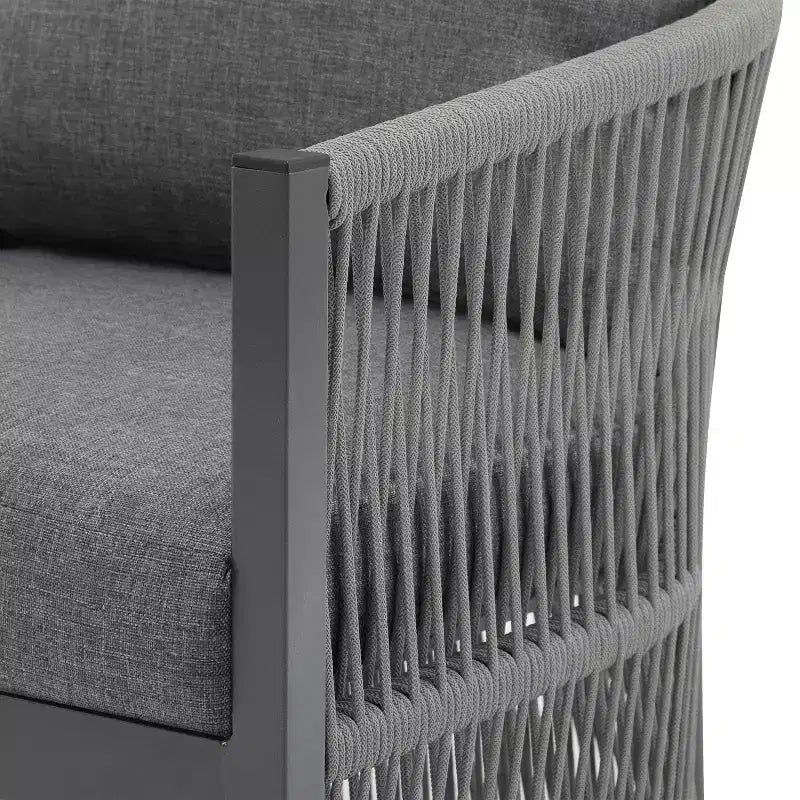 Christopher Knight Home Cassie Fauteuil de club extérieur en aluminium avec accents de corde (lot de 2)