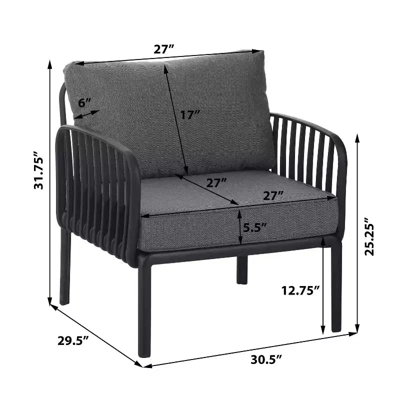 Fauteuil de jardin club rembourré en polypropylène Christopher Knight Home Hester