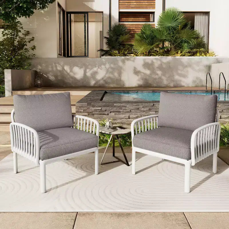 Fauteuil de jardin club en polypropylène rembourré Hester de Christopher Knight Home (Lot de 2)