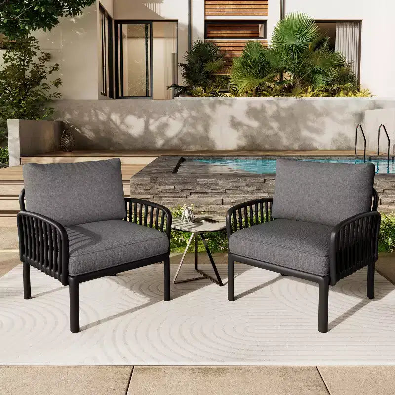 Fauteuil de jardin club en polypropylène rembourré Hester de Christopher Knight Home (Lot de 2)