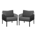 Christopher Knight Home Hester Outdoor Polypropylene Upholstered Club Chair (Set of 2)