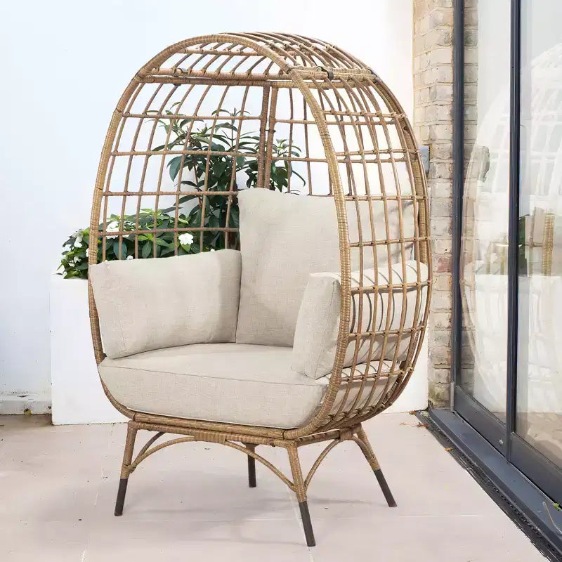 Chaise de patio œuf UPTIOT avec coussins