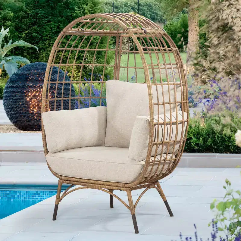 Chaise de patio œuf UPTIOT avec coussins