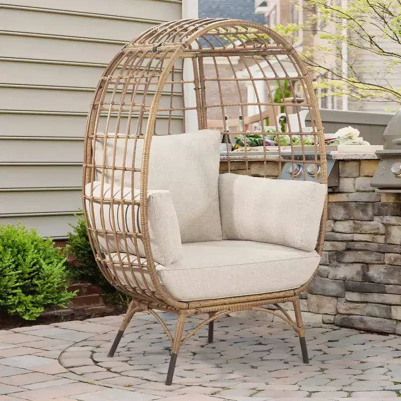 Chaise de patio œuf UPTIOT avec coussins