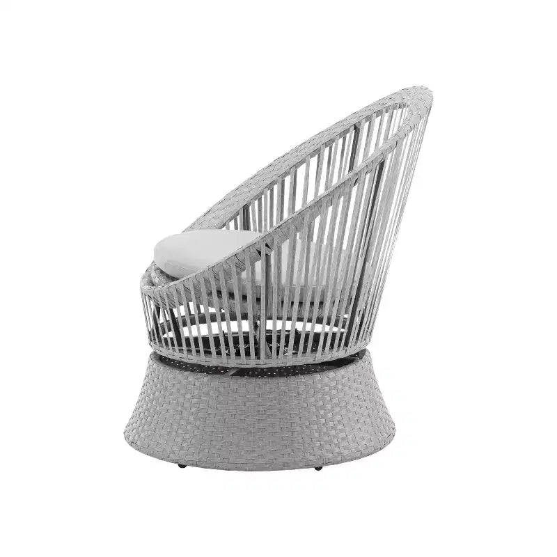 Christopher Knight Home Acheson Chaise d'appoint moderne rembourrée en rotin et fer pour l'extérieur (lot de 2)
