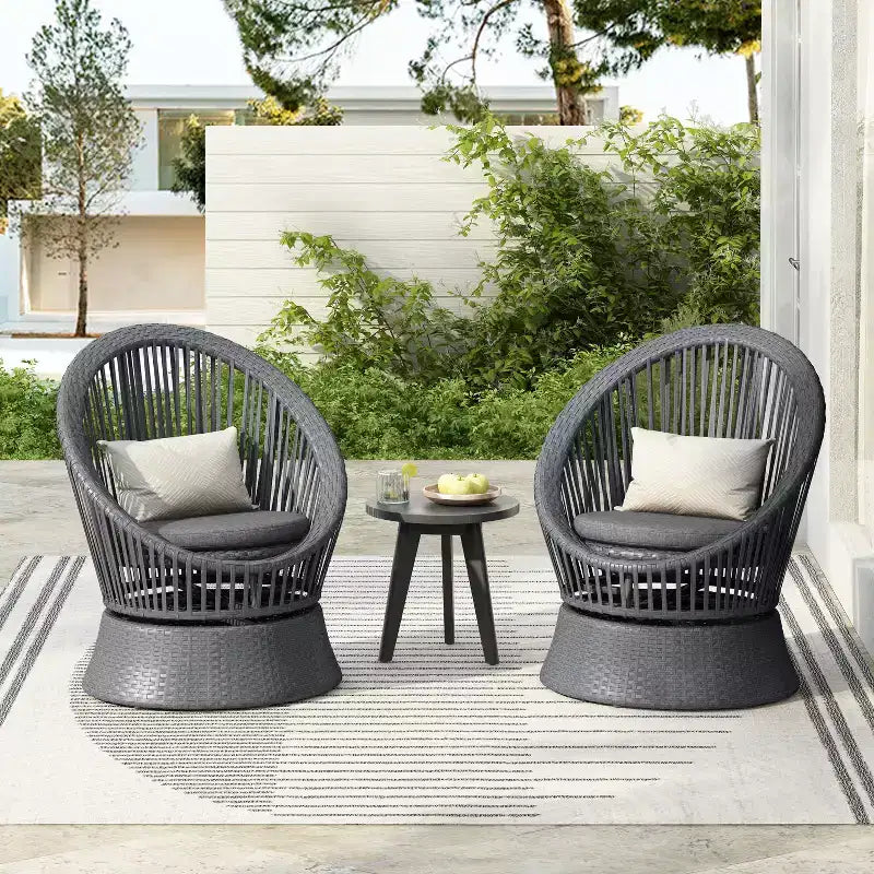 Christopher Knight Home Acheson Chaise d'appoint moderne rembourrée en rotin et fer pour l'extérieur (lot de 2)