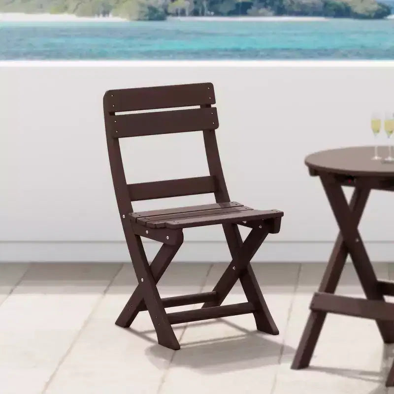 Chaise de salle à manger pliante moderne d'extérieur WestinTrends Malibu en PEHD