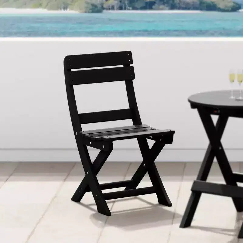Chaise de salle à manger pliante moderne d'extérieur WestinTrends Malibu en PEHD