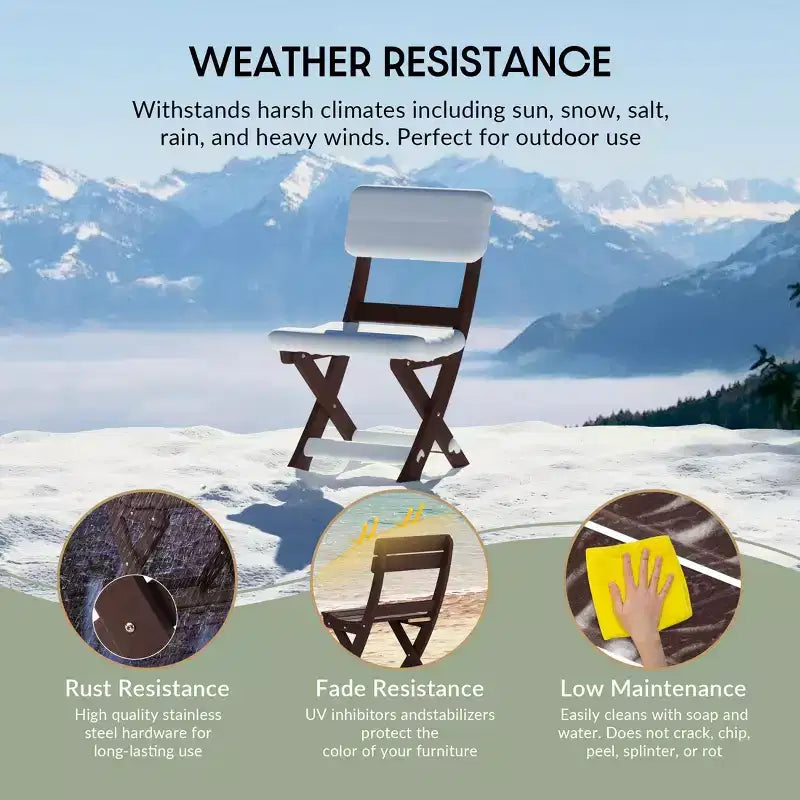 Chaise de salle à manger pliante moderne d'extérieur WestinTrends Malibu en PEHD
