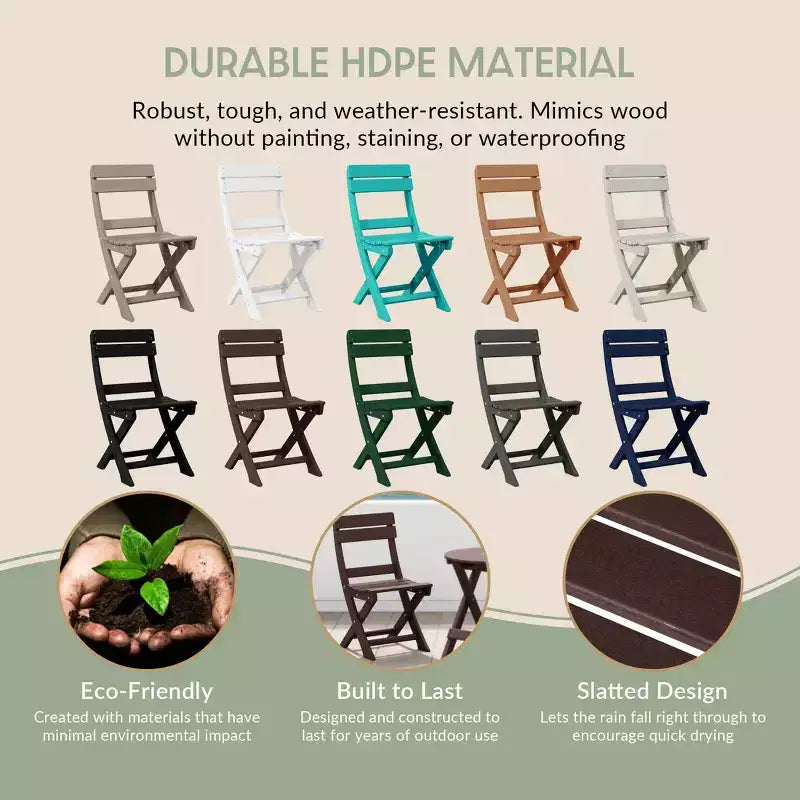 Chaise de salle à manger pliante moderne d'extérieur WestinTrends Malibu en PEHD