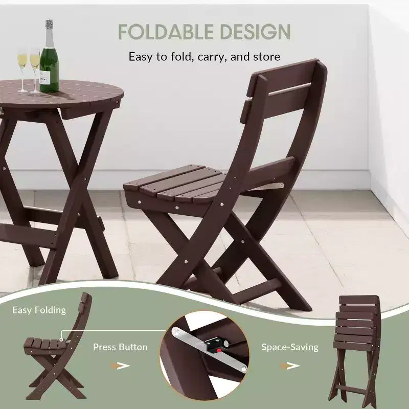 Chaise de salle à manger pliante moderne d'extérieur WestinTrends Malibu en PEHD