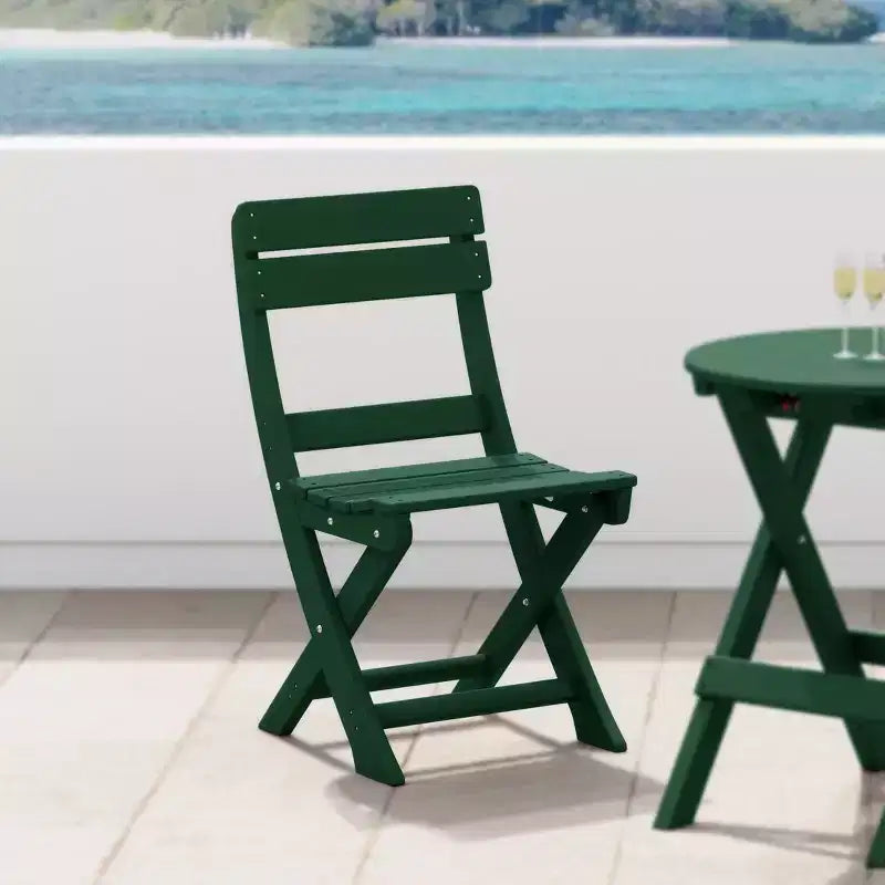 Chaise de salle à manger pliante moderne d'extérieur WestinTrends Malibu en PEHD