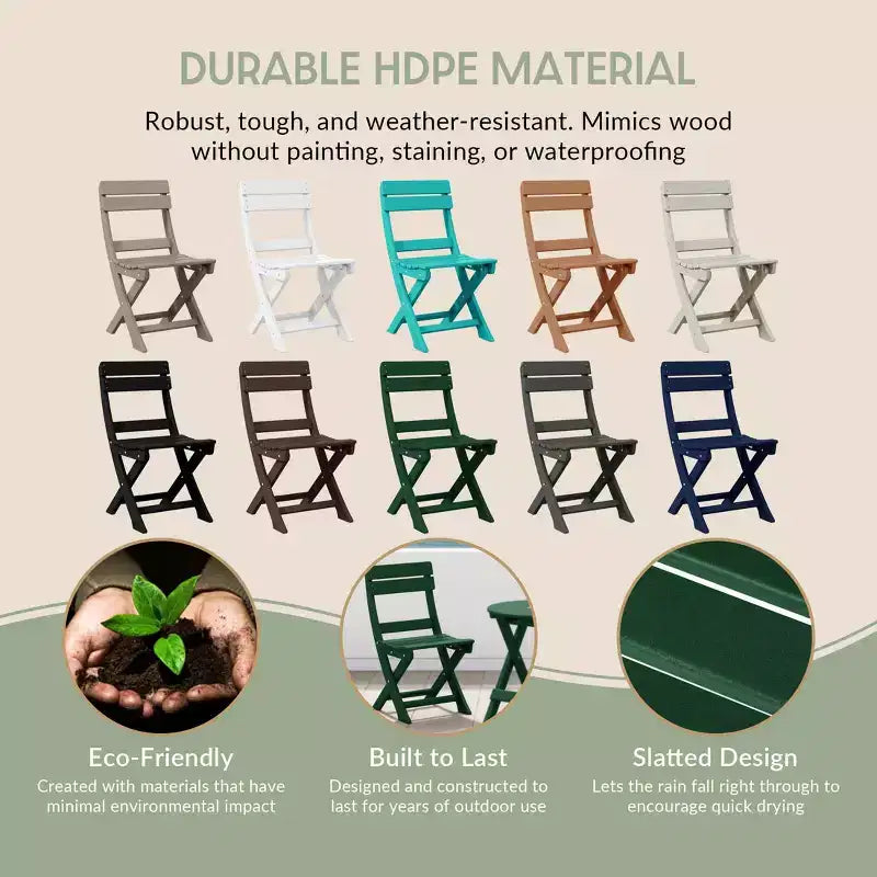 Chaise de salle à manger pliante moderne d'extérieur WestinTrends Malibu en PEHD