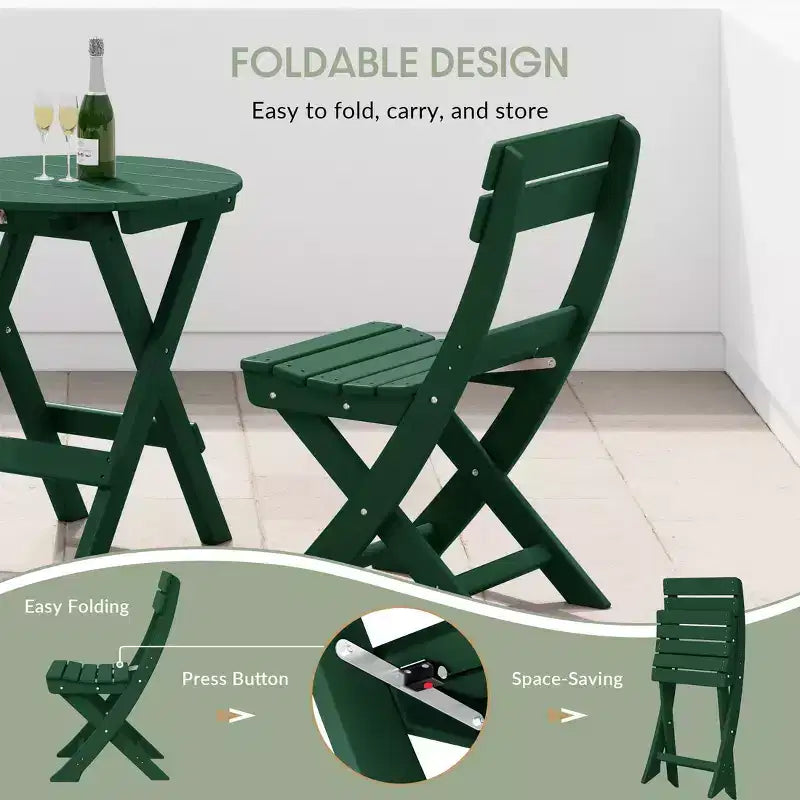 Chaise de salle à manger pliante moderne d'extérieur WestinTrends Malibu en PEHD