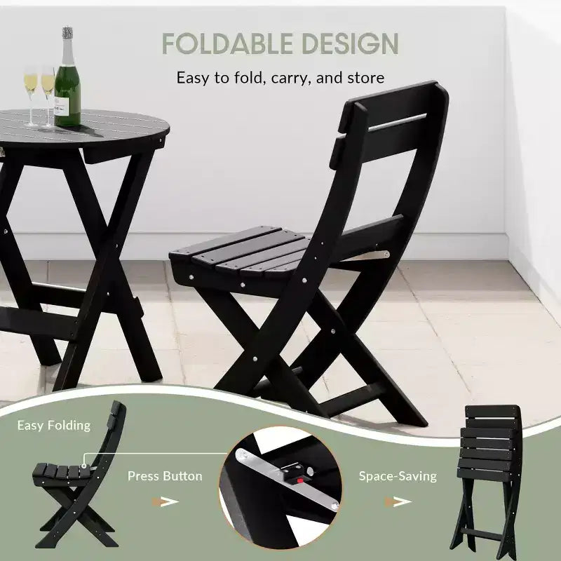 Chaise de salle à manger pliante moderne d'extérieur WestinTrends Malibu en PEHD