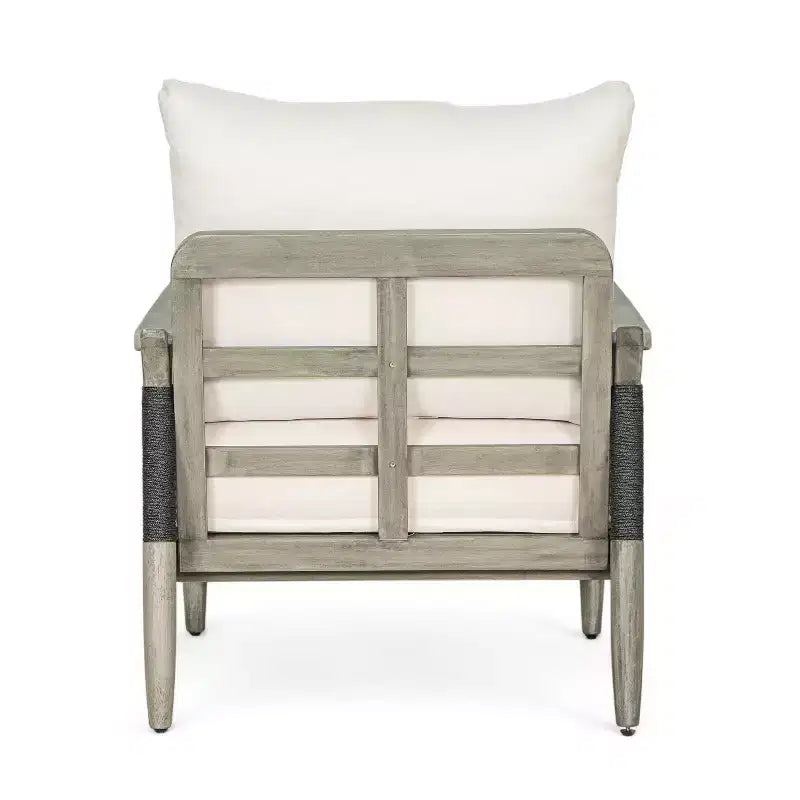 Christopher Knight Home Fauteuil de jardin Amos en corde tressée et bois d'acacia avec coussin épais