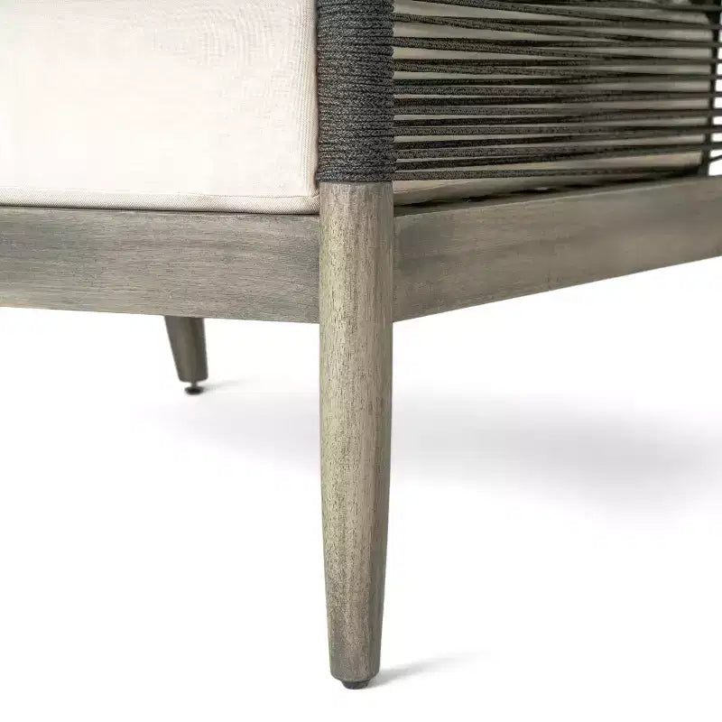 Christopher Knight Home Fauteuil de jardin Amos en corde tressée et bois d'acacia avec coussin épais
