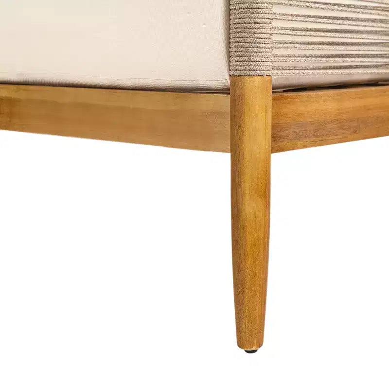 Christopher Knight Home Fauteuil de jardin Amos en corde tressée et bois d'acacia avec coussin épais