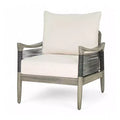 Christopher Knight Home Fauteuil de jardin Amos en corde tressée et bois d'acacia avec coussin épais