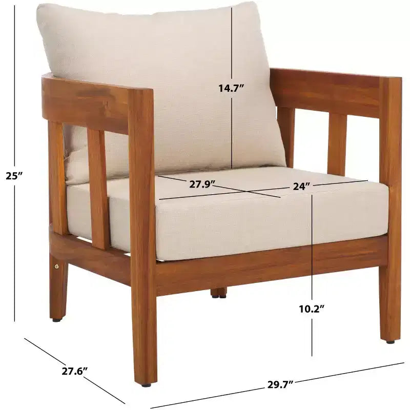 Chaise de patio Owen intérieur/extérieur (ensemble de 2) - PAT7085 - Naturel/Gris tourterelle - Safavieh