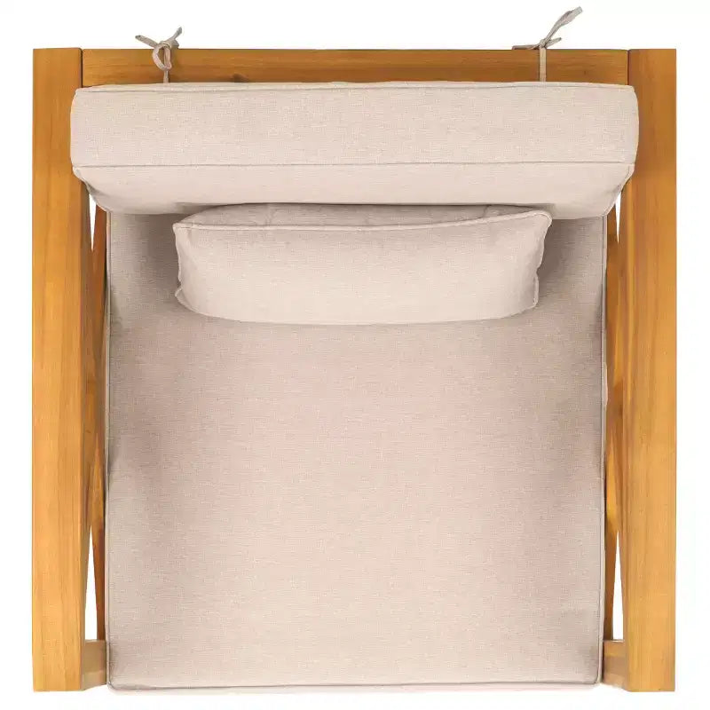 Chaise Crewe avec coussins intérieur/extérieur - PAT7323 - Naturel/Gris clair - Safavieh
