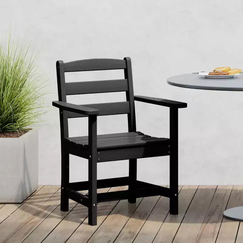 Chaise de salle à manger classique avec accoudoirs WestinTrends Ashore Outdoor en PEHD, blanc