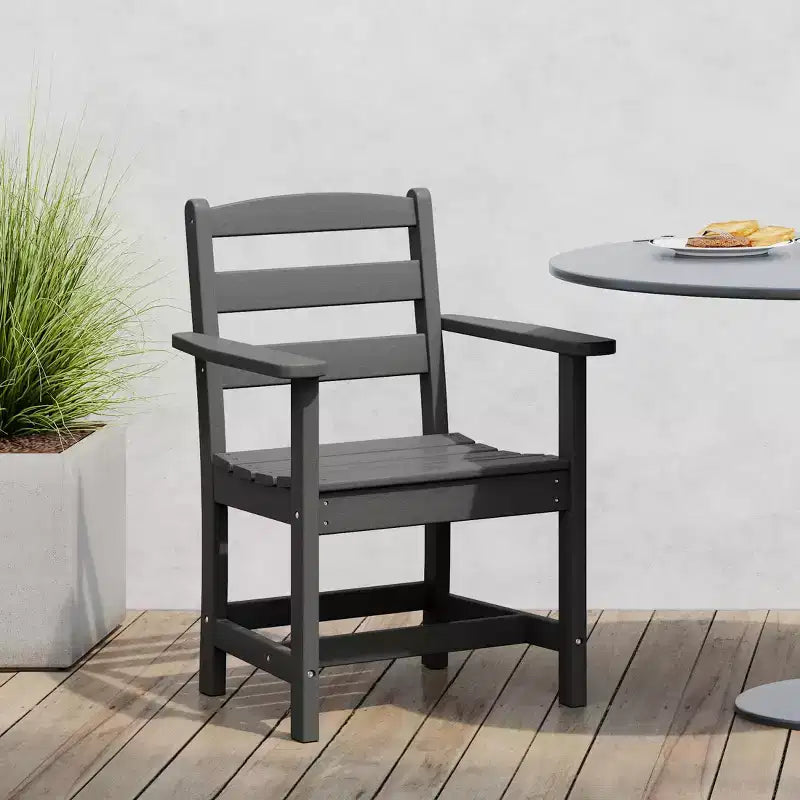 Chaise de salle à manger classique avec accoudoirs WestinTrends Ashore Outdoor en PEHD, blanc