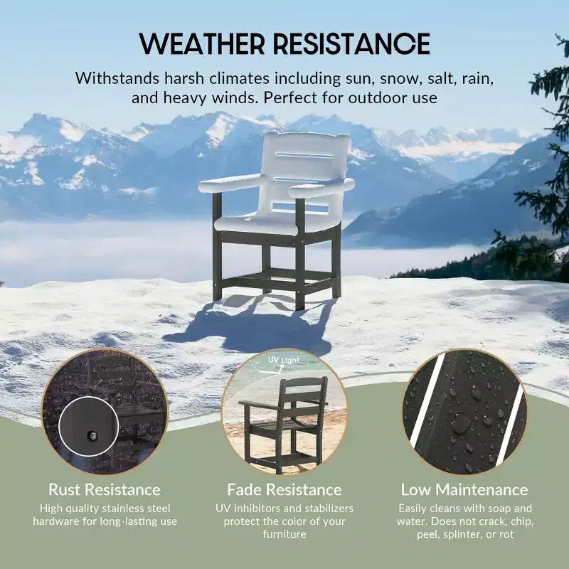 Chaise de salle à manger classique avec accoudoirs WestinTrends Ashore Outdoor en PEHD, blanc