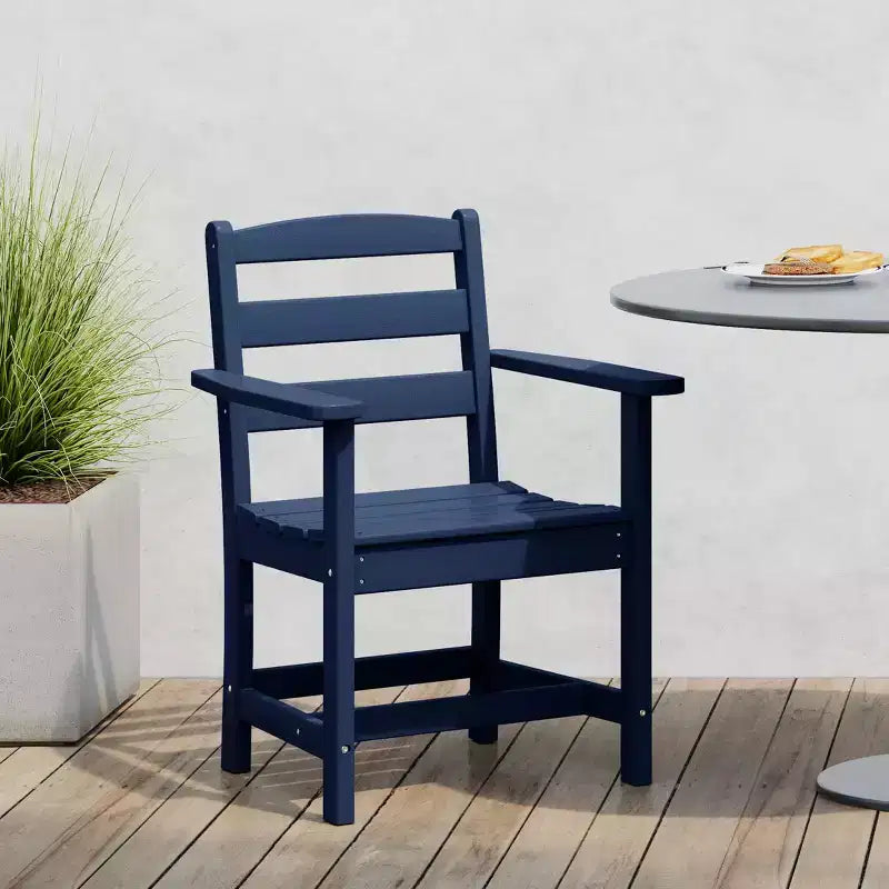 Chaise de salle à manger classique avec accoudoirs WestinTrends Ashore Outdoor en PEHD, blanc