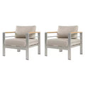 Christopher Knight Home Therone Patio Aluminum Club Chair with Cushions, Silver/Beige