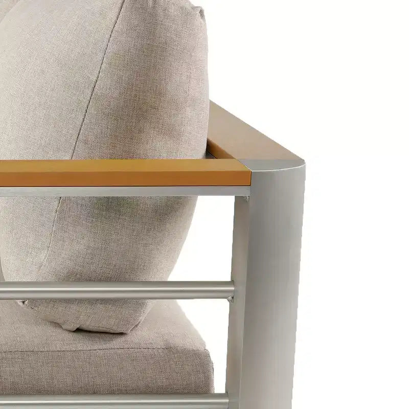 Fauteuil de jardin Christopher Knight Home Therone en aluminium avec coussins, argent/beige