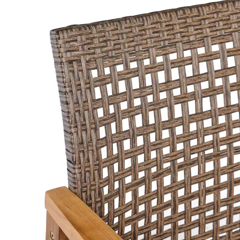 GDFStudio Savannah Chaises de club d'extérieur en bois d'acacia et osier (Lot de 2)