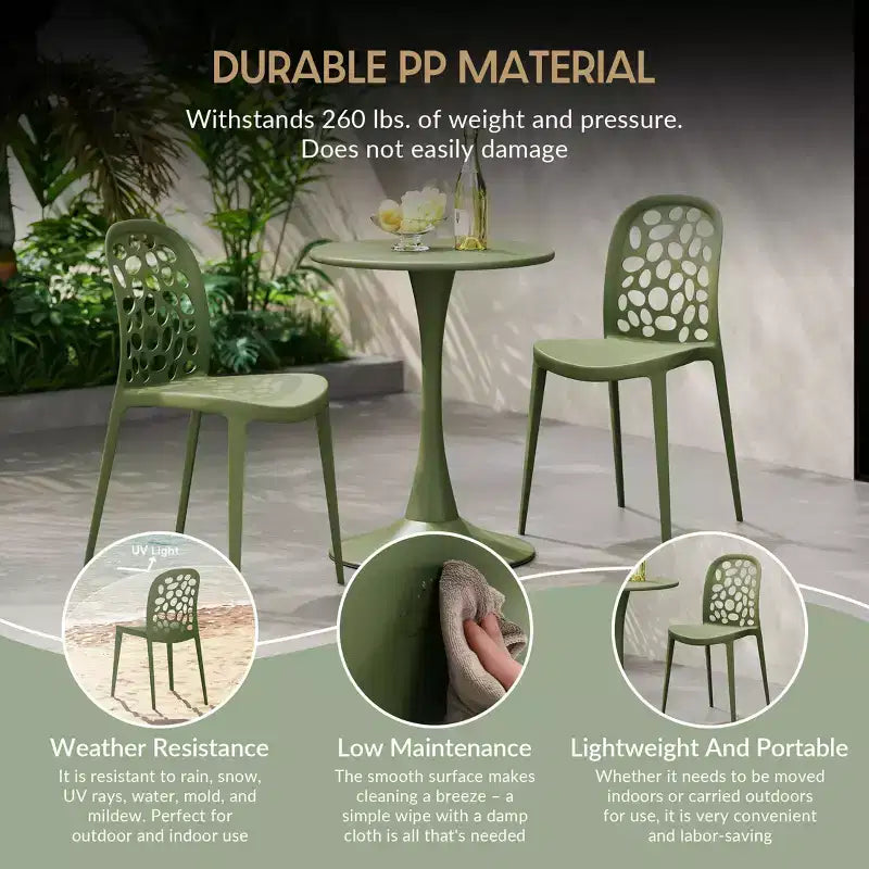 Chaises de salle à manger d'extérieur modernes empilables WestinTrends Playa (lot de 2)