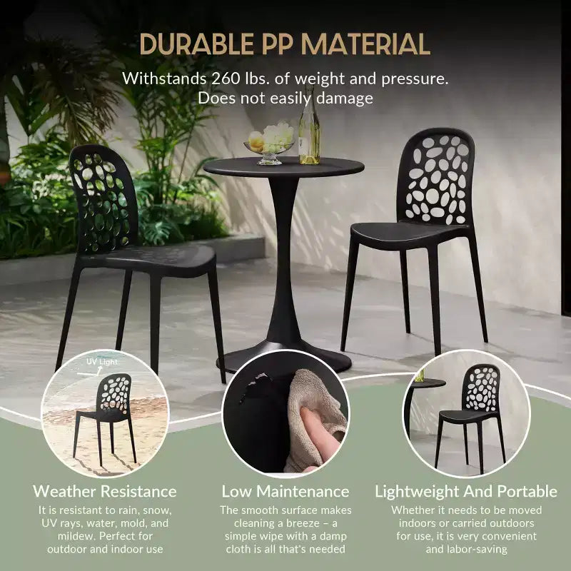 Chaises de salle à manger d'extérieur modernes empilables WestinTrends Playa (lot de 2)