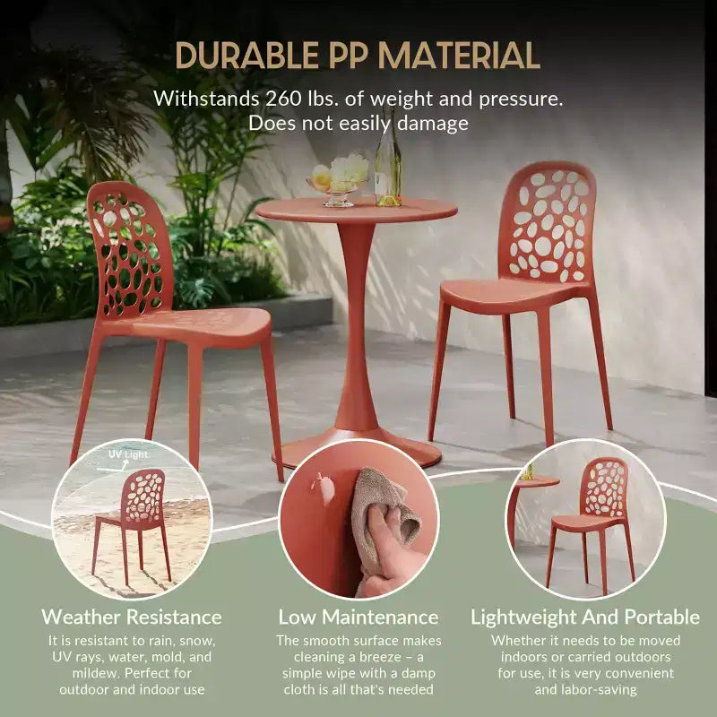 Chaises de salle à manger d'extérieur modernes empilables WestinTrends Playa (lot de 2)