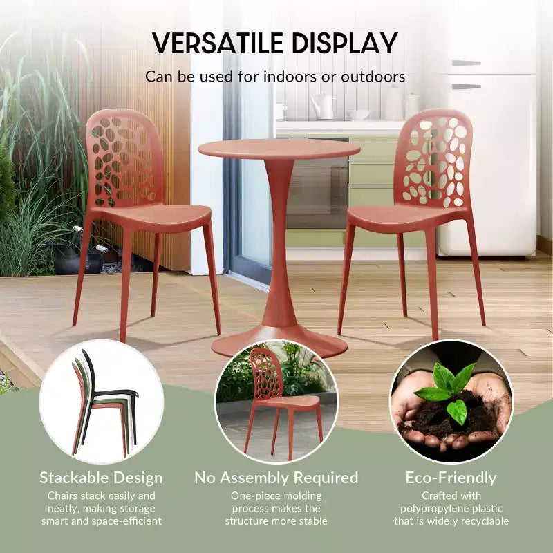Chaises de salle à manger d'extérieur modernes empilables WestinTrends Playa (lot de 2)