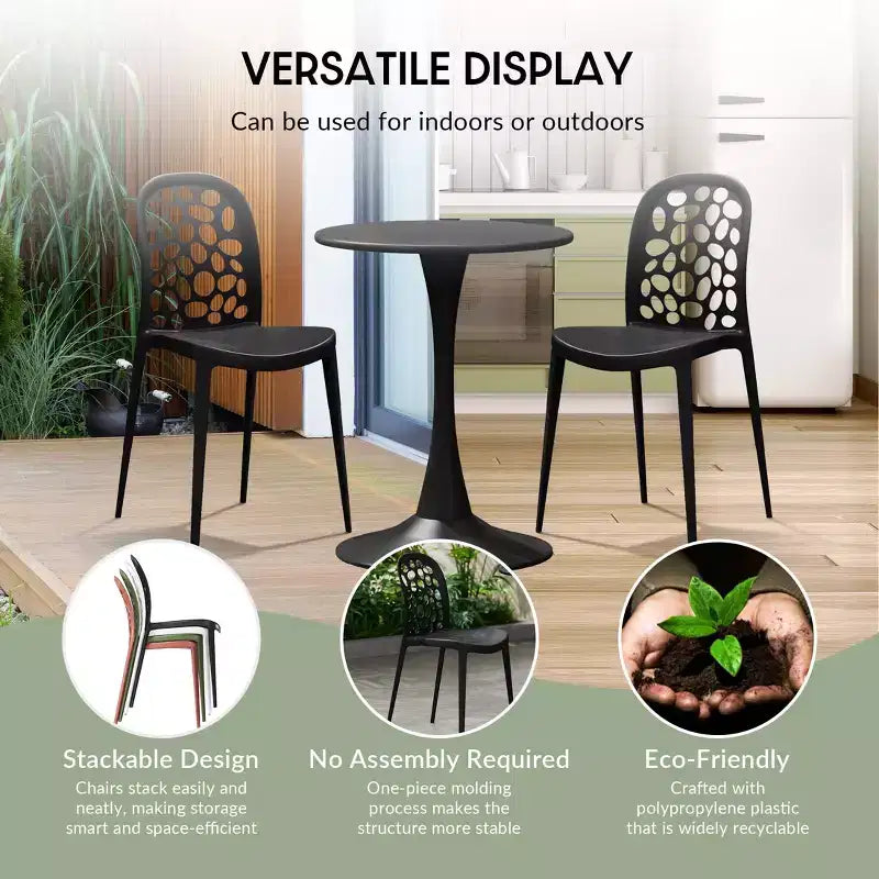 Chaises de salle à manger d'extérieur modernes empilables WestinTrends Playa (lot de 2)