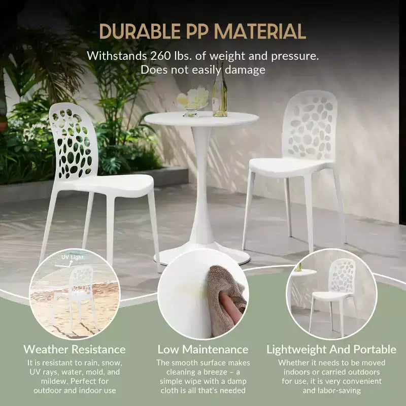 Chaises de salle à manger d'extérieur modernes empilables WestinTrends Playa (lot de 2)