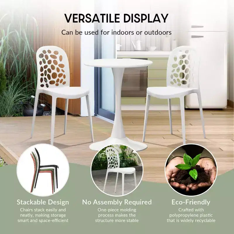 Chaises de salle à manger d'extérieur modernes empilables WestinTrends Playa (lot de 2)
