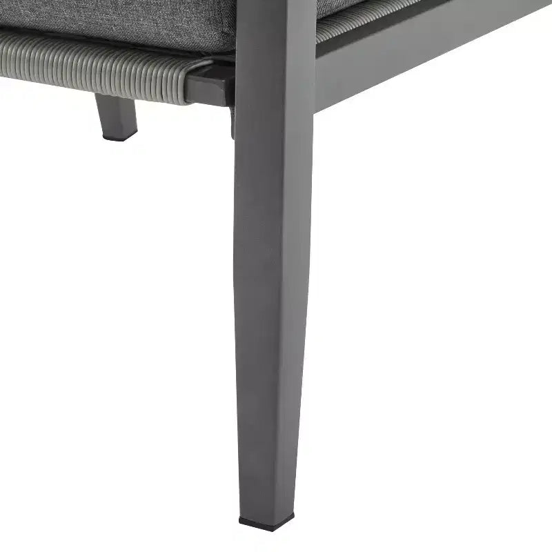 Chaise d'appoint de patio 26W, chaise longue, fauteuil avec coussins confortables et design tressé élégant, aluminium, gris/argent&blanc-ModernLuxe