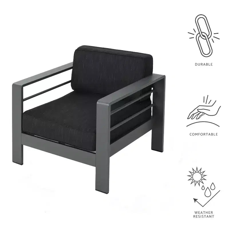 Christopher Knight Home Miller Fauteuils de jardin en aluminium avec coussins (lot de 4)