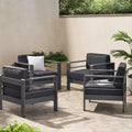 Christopher Knight Home Miller Outdoor Aluminum Club Chairs with Cushions (Set of 4)