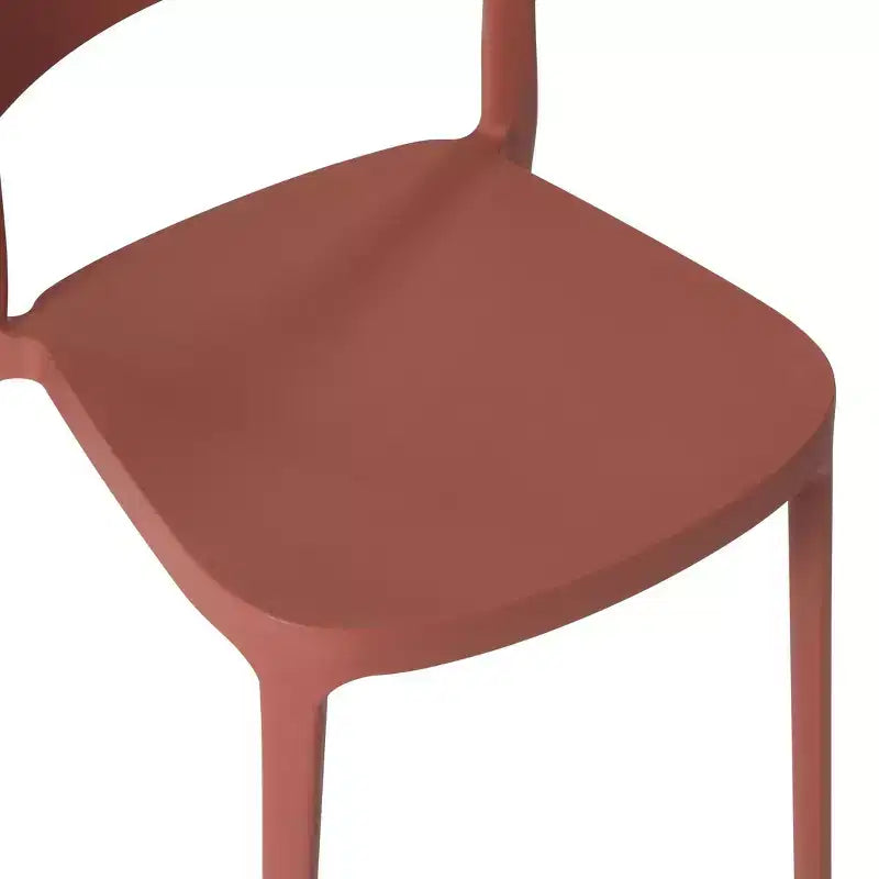 WestinTrends Playa Chaises de salle à manger modernes empilables en plastique pour l'extérieur (lot de 4), rouges