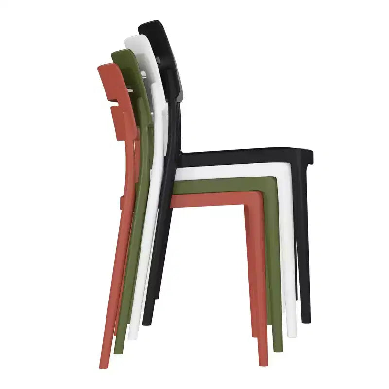 WestinTrends Playa Chaises de salle à manger modernes empilables en plastique pour l'extérieur (lot de 4), rouges