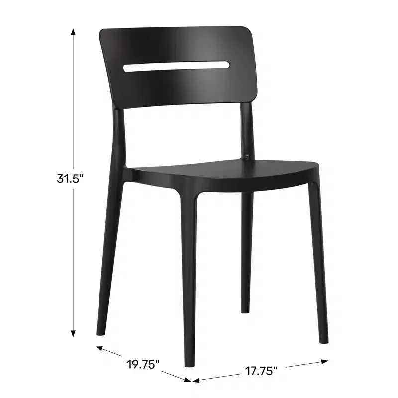 WestinTrends Playa Chaises de salle à manger modernes empilables en plastique pour l'extérieur (lot de 4), rouges