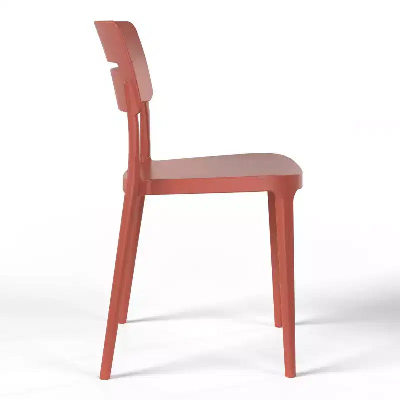 WestinTrends Playa Chaises de salle à manger modernes empilables en plastique pour l'extérieur (lot de 4), rouges