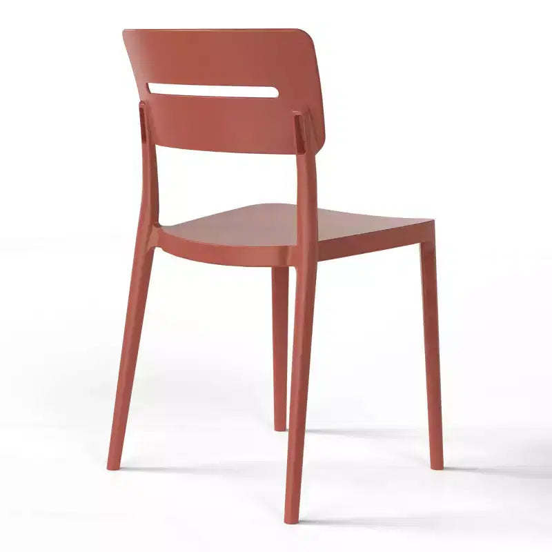 WestinTrends Playa Chaises de salle à manger modernes empilables en plastique pour l'extérieur (lot de 4), rouges