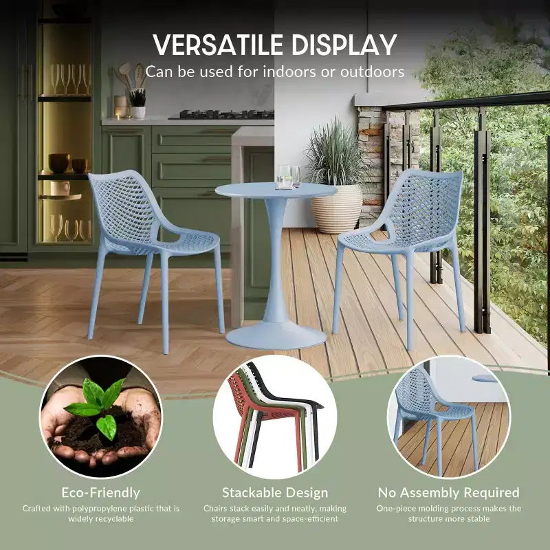 WestinTrends Chaises de salle à manger modernes empilables en plastique Playa (Lot de 2)