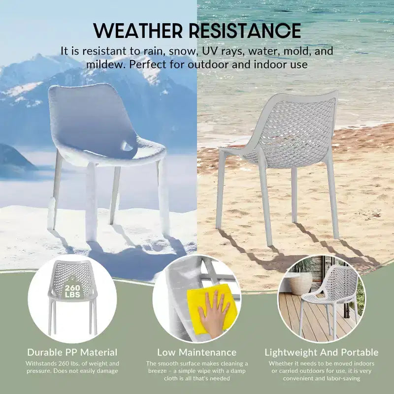 WestinTrends Chaises de salle à manger modernes empilables en plastique Playa (Lot de 2)
